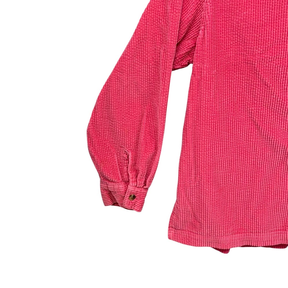 LL Bean Pink Corduroy Shirt Womens Large Regular Wide Wale Cotton Button Down L - Picture 5 of 9